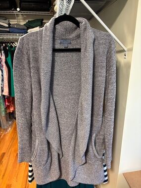 Barefoot Dreams Open-Front Sweater Cardigan - Gray